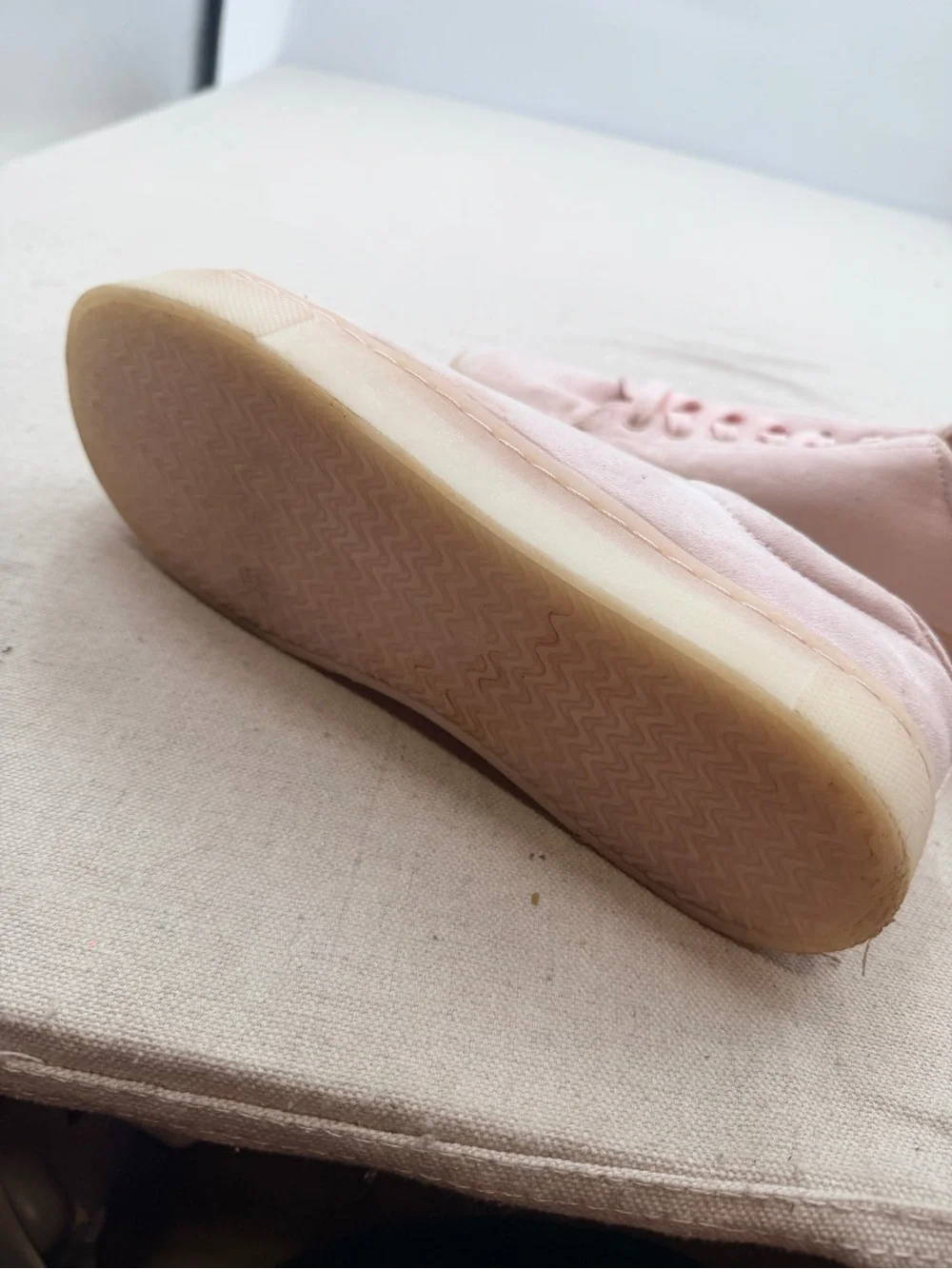 H&M Women's Light Pink Canvas Lace-Up Sneakers